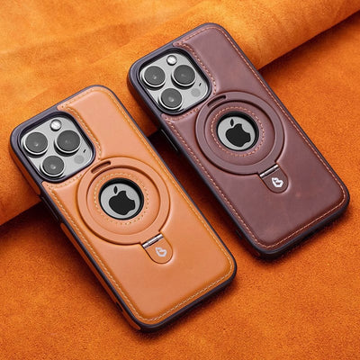 Suitable for Apple 16Promax phone case leather magnetic bracket iPhone 15