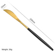 Stainless Steel Cutlery Set with Portuguese Gold Spray