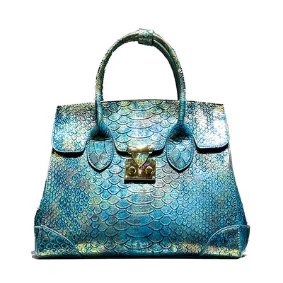 Luxury Designer Brand New High Quality Leather Snake Print Large Capacity