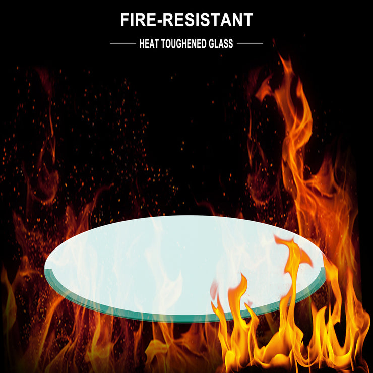 36" Inch Round Tempered Glass Table Top Clear Glass 1/4" Inch