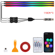 10 in 1 Car LED Acrylic Light Strip RGB Symphony Auto Interior