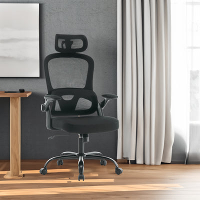 High backrest mesh office chair with 3D armrests