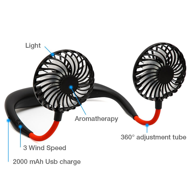 Mini USB Portable Fan Neck Fan Neckband With Rechargeable Battery Small Desk Fans handheld  Air Cooler Conditioner for Room