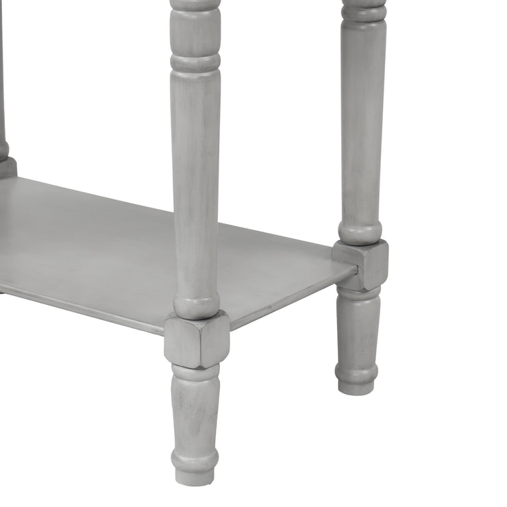 TREXM Narrow Console Desk, Thin Sofa Table with Three Storage Drawers