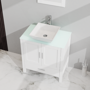 Goodyo 30" Bathroom Vanity and Sink Combo Glass