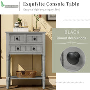 TREXM Narrow Console Desk, Thin Sofa Table with Three Storage Drawers