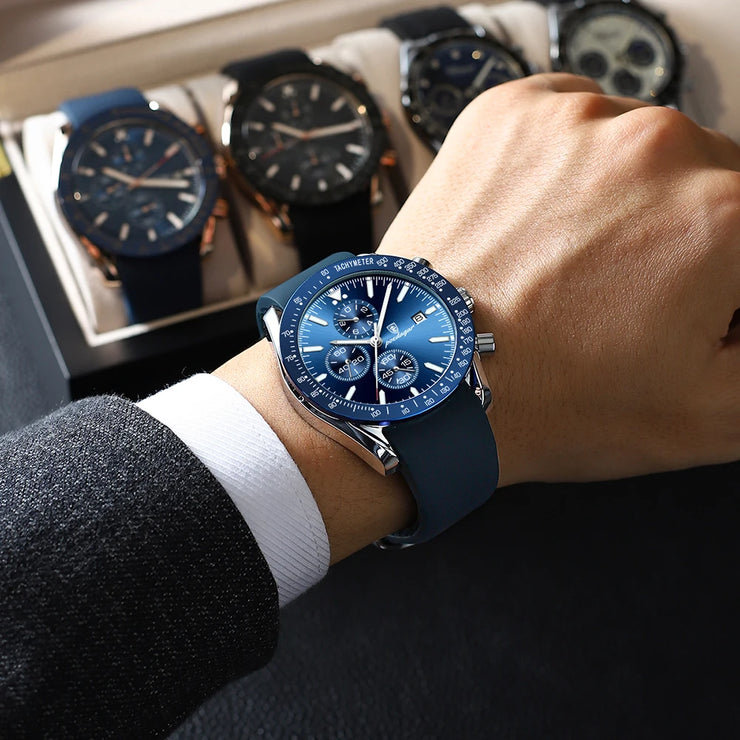 Multi functional waterproof night light men's watch