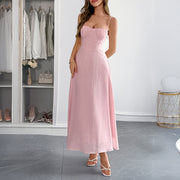 Diyun Casual Vacation Mini Strap Slim Long Dress Women's