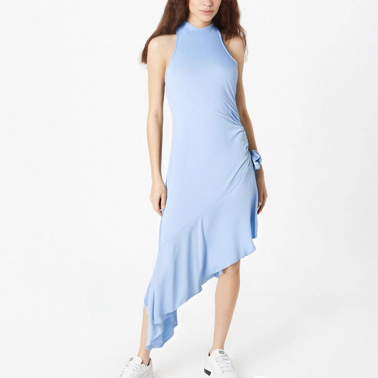 Sexy Strapless Backless Asymmetrical Pleated Dress for Women