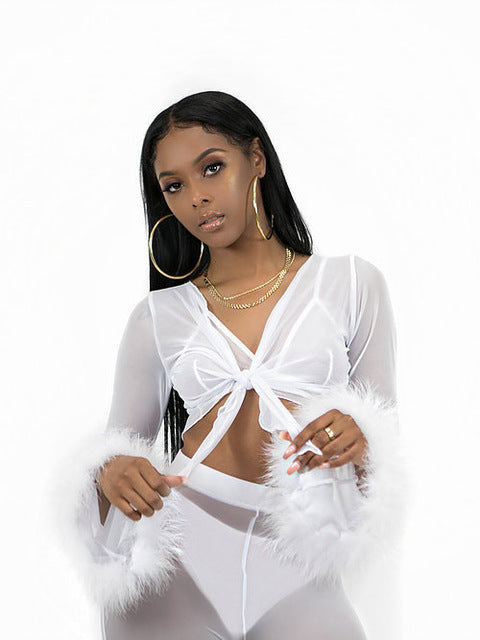 Summer Women Mesh High Waist Pants