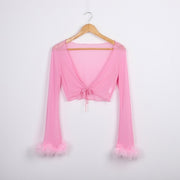 Summer Women Mesh High Waist Pants