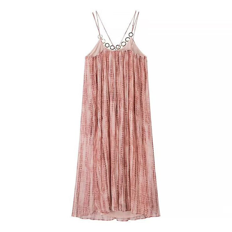 Women's Fashion Summer Sexy Ring Decoration Tie-dye Dress