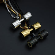 Gym Fitness Barbell Pendant Necklaces For Men