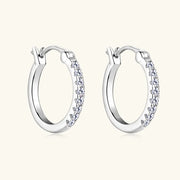 925 Sterling Silver Moissanite Huggie Earrings