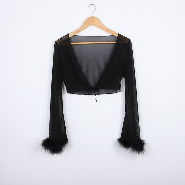 Summer Women Mesh High Waist Pants