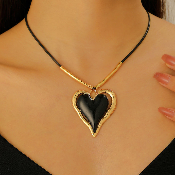 Exaggerated Large Heart Necklace Sweet and Spicy Lolita Style