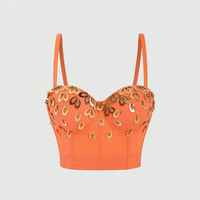 Hot Sale Luxury Sexy Design Beading Corset Crop Tops for Women