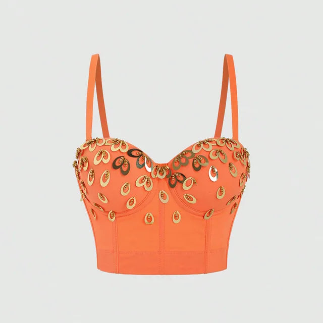 Hot Sale Luxury Sexy Design Beading Corset Crop Tops for Women