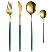 Stainless Steel Cutlery Set with Portuguese Gold Spray