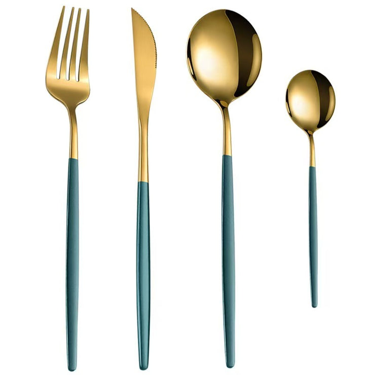 Stainless Steel Cutlery Set with Portuguese Gold Spray