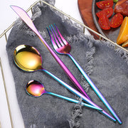 Portuguese Stainless Steel Knife Fork Spoon Golden Steak Knife Fork Set