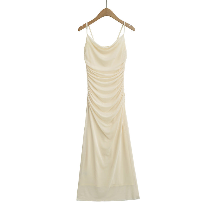 Wrinkle slimming figure enhancing sexy suspender dress