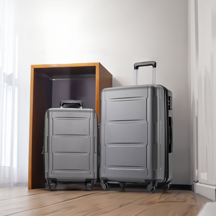 Expanable Spinner Wheel 2 Piece Luggage Set ABS Lightweight Suitcase