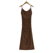 Wrinkle slimming figure enhancing sexy suspender dress