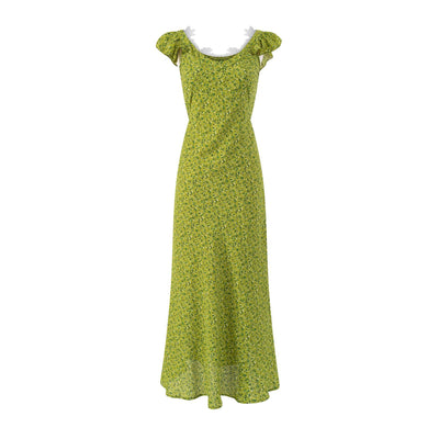 Lace edge lace ruffle edge dress