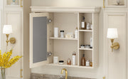 Blue Wall Mounted Bathroom Storage Cabinet With Mirror