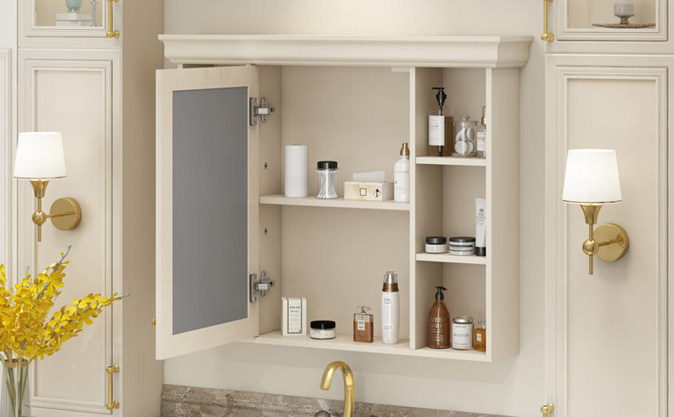 Blue Wall Mounted Bathroom Storage Cabinet With Mirror