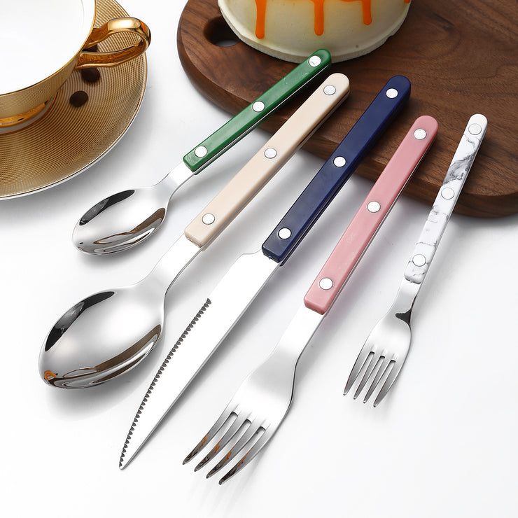 French Rivet ABS Handle Hotel Western Tableware Steak Knife