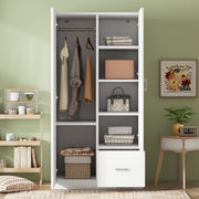 Wooden Wardrobe with Double Doors,