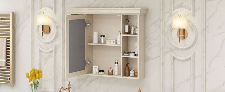 Blue Wall Mounted Bathroom Storage Cabinet With Mirror