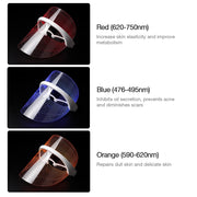 3 Colors LED Light Therapy Face Mask Anti-aging Anti Wrinkle Beatuy