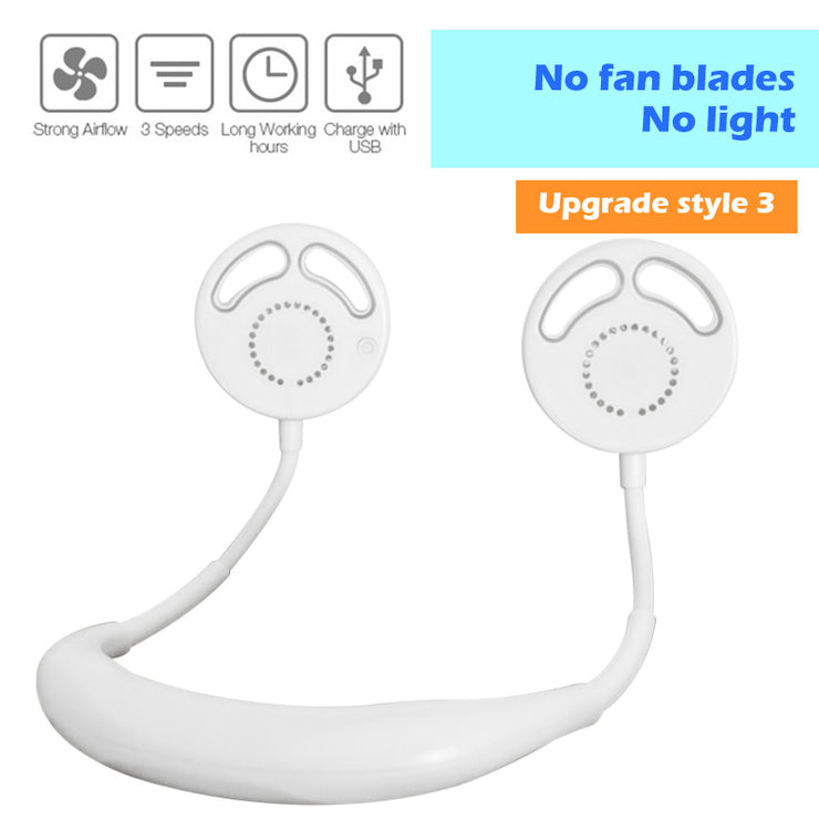 Mini USB Portable Fan Neck Fan Neckband With Rechargeable Battery Small Desk Fans handheld  Air Cooler Conditioner for Room