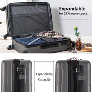 Expanable Spinner Wheel 2 Piece Luggage Set ABS Lightweight Suitcase