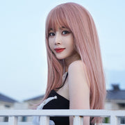Female Long Hair Full Head Set Type Net Red Long Straight Hair