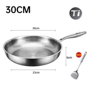 German uncoated pure titanium frying pan with fish