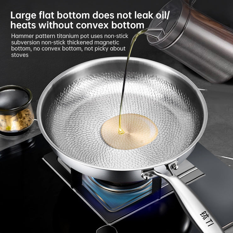 German uncoated pure titanium frying pan with fish