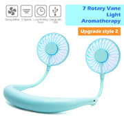 Mini USB Portable Fan Neck Fan Neckband With Rechargeable Battery Small Desk Fans handheld  Air Cooler Conditioner for Room