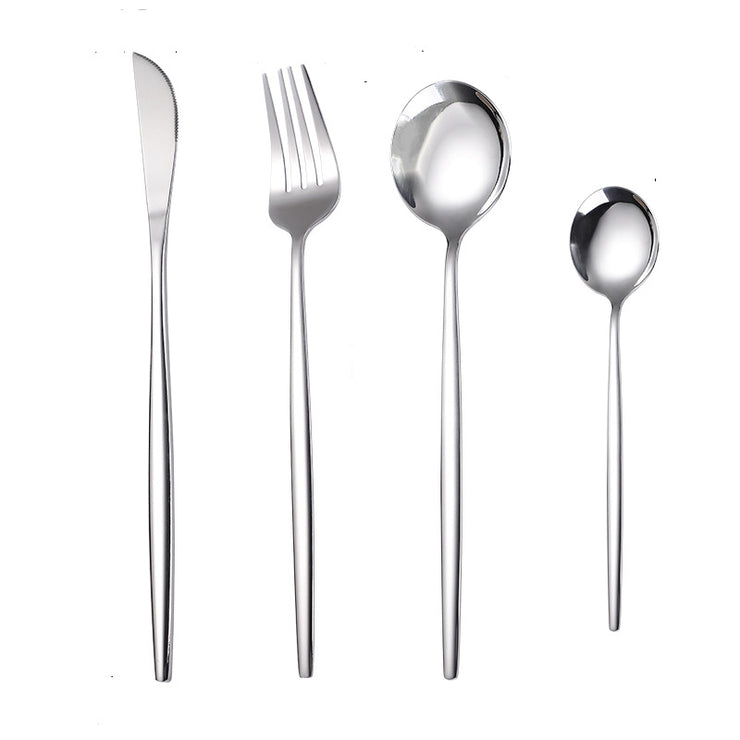 Portuguese Stainless Steel Knife Fork Spoon Golden Steak Knife Fork Set