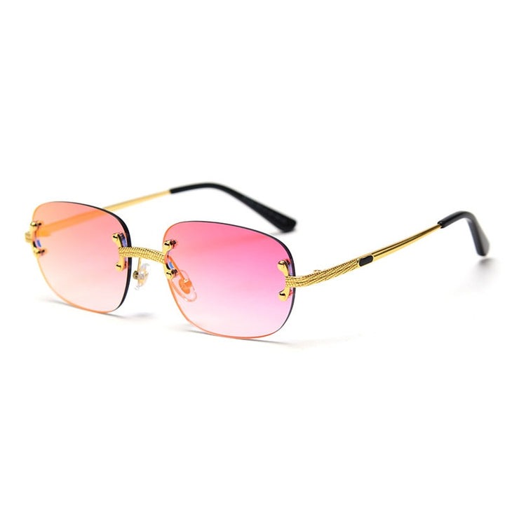 Rimless Sunglasses Women Retro Square Frameless Sun Glasses