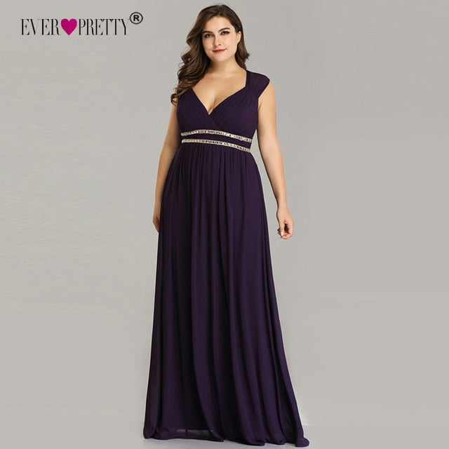 Ever Pretty Plus Size Formal Evening Dresses Long Women Elegant Burgundy