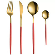 Stainless Steel Cutlery Set with Portuguese Gold Spray