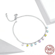 Rainbow Love Foot Chain Solid Silver S925 Foot Ornament