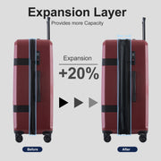 with Spinner Wheels Lightweight TSA Lock (20/24/28), Red