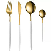 Stainless Steel Cutlery Set with Portuguese Gold Spray