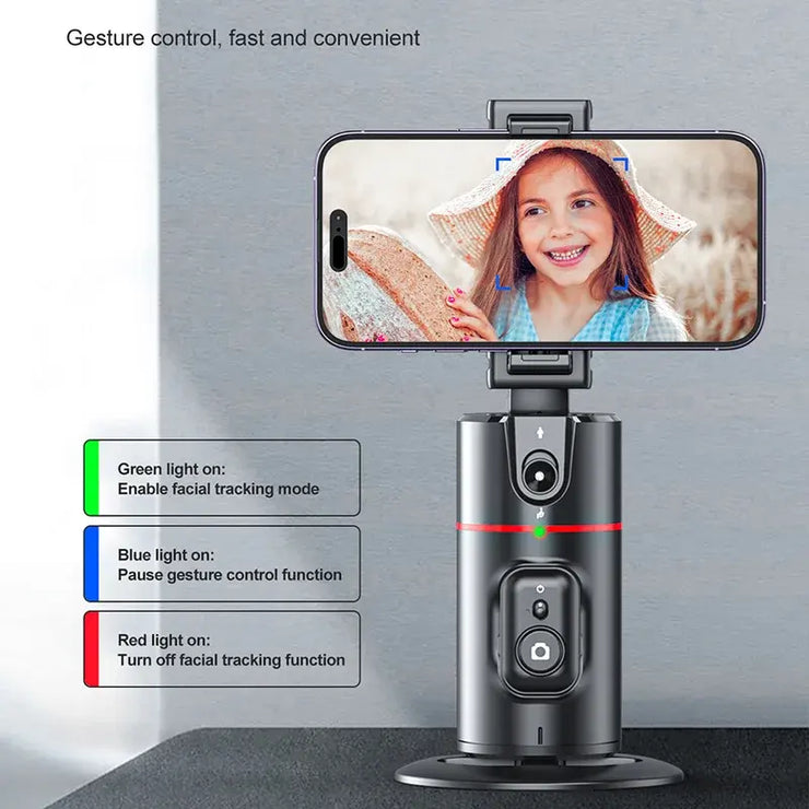 P02 Auto Face Tracking Stand 360 Rotation Phone Holder Desktop Tracking