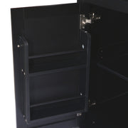 Kitchen trolley with rubber wood leaf countertop, 5-wheel kitchen island, storage cabinet and 3 dining drawers, black